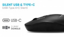 Alcatroz Airmouse Pro 5C Wireless Silent Mouse USB-A & USB-C dongle Black