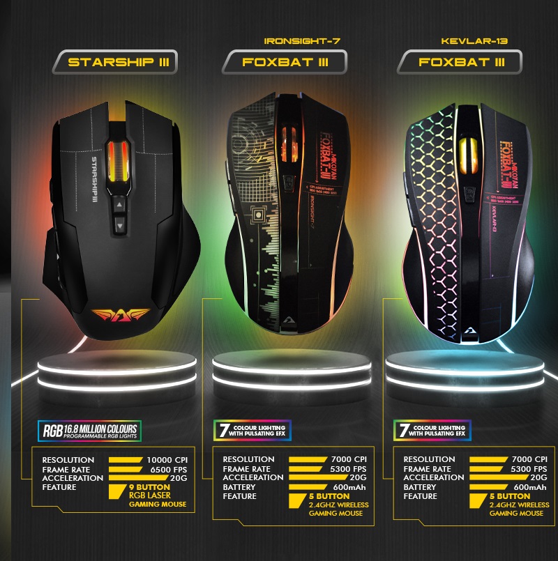 Armaggeddon Foxbat 3 Ironsight7 Pro-Gaming Wireless Rechargeable Mouse