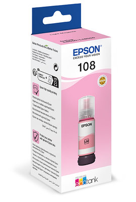 Epson 108 Light Magenta Original Ink Bottle 70ml (C13T09C64A)