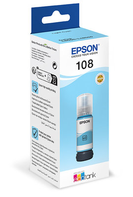 Epson 108 Light Cyan Original Ink Bottle 70ml (C13T09C54A)