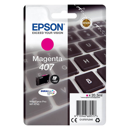 Epson 407 Magenta Original Ink Cartridge (C13T07U340)