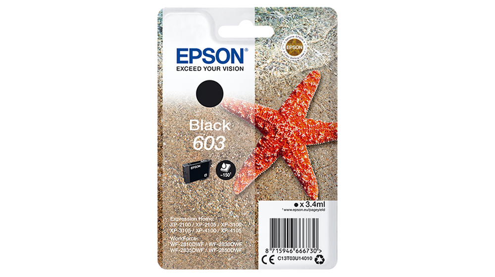 Epson 603 Black Original Ink Cartridge (C13T03U14010)