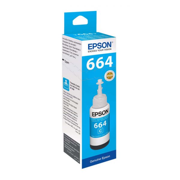 Epson 664 Cyan Original Ink Bottle 70ml (C13T66424A)
