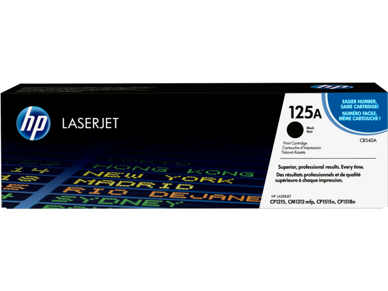 HP 125A Black Original LaserJet Toner Cartridge (CB540A)