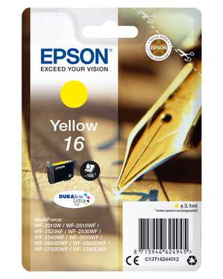 Epson 16 DURABrite Ultra Ink Yellow Original Ink Cartridge (C13T16244012)