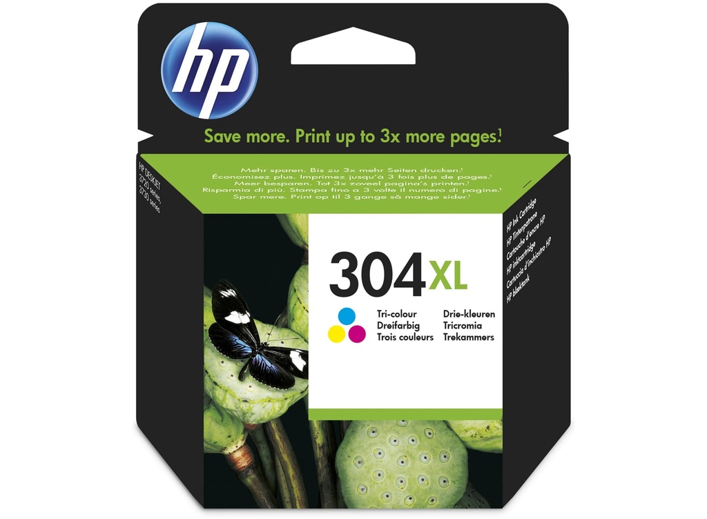 HP 304XL Tri-color Original Ink Cartridge (N9K07AE)