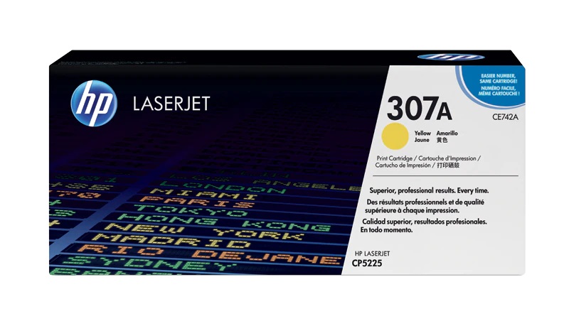 HP 307A Yellow Original LaserJet Toner Cartridge (CE742A)