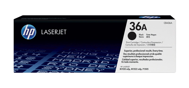 HP 36A Black Original LaserJet Toner Cartridge (CB436A)