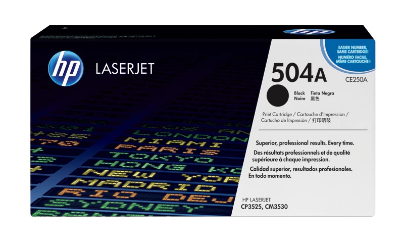 HP 504A Black Original LaserJet Toner Cartridge (CE250A)