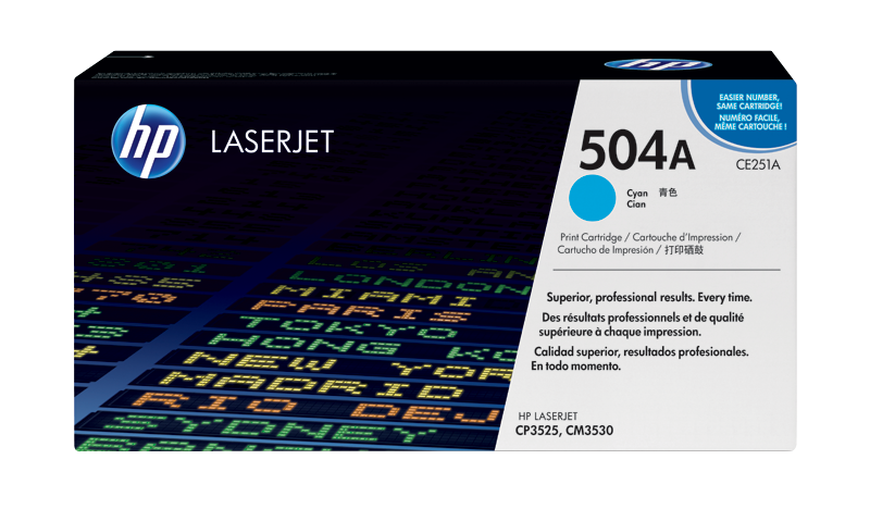 HP 504A Cyan Original LaserJet Toner Cartridge (CE251A)