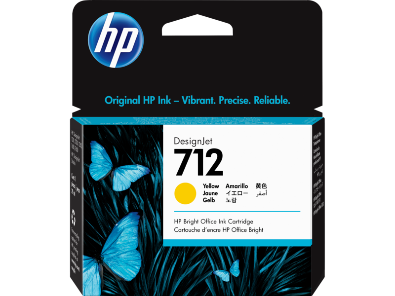 HP 712 29-ml Yellow DesignJet Ink Cartridge (3ED69A)