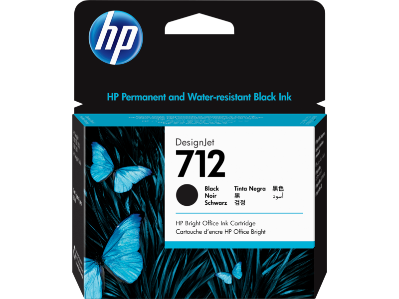 HP 712 38-ml Black DesignJet Ink Cartridge (3ED70A)