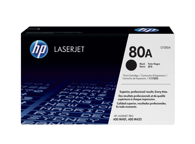 HP 80A Black Original LaserJet Toner Cartridge (CF280A)