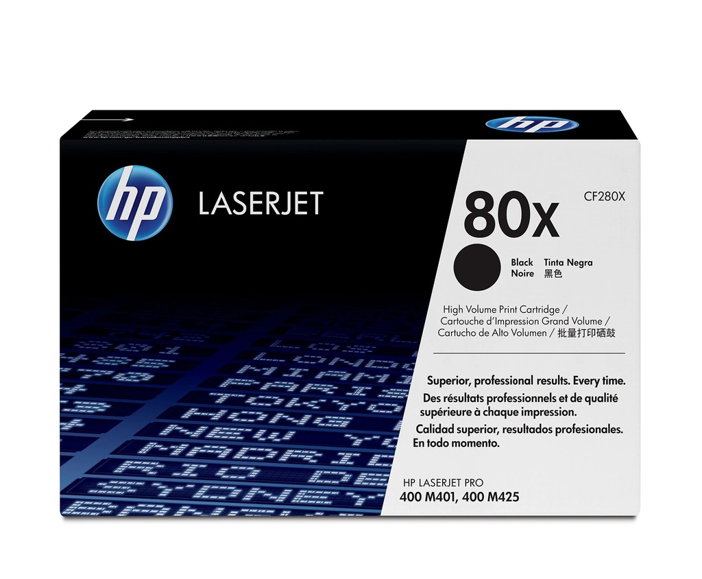 HP 80X High Yield Black Original LaserJet Toner Cartridge (CF280X)