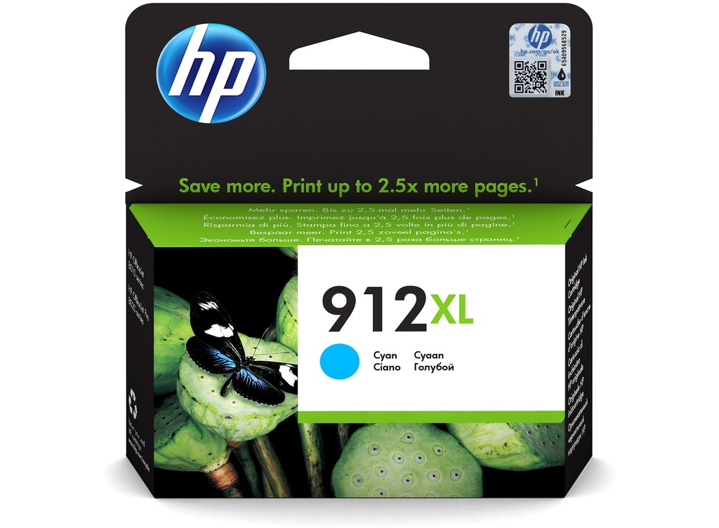 HP 912XL High Yield Cyan Original Ink Cartridge (3YL81AE)