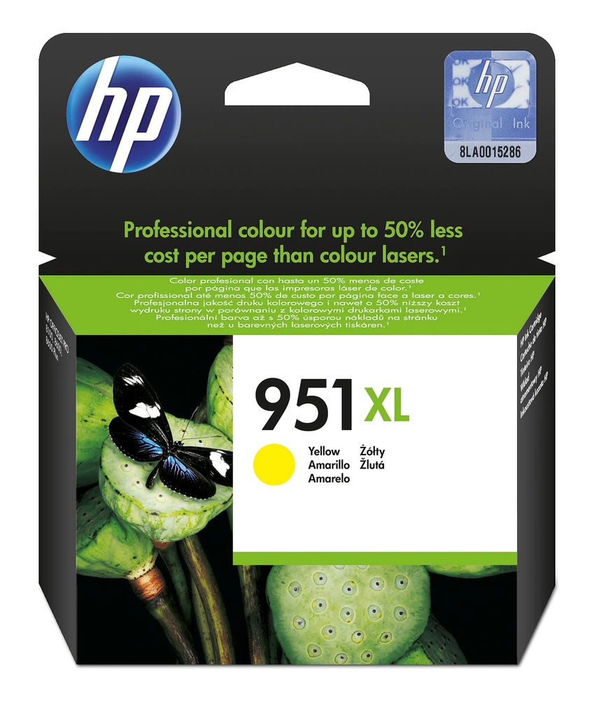 HP 951XL High Yield Yellow Original Ink Cartridge (CN048AL)