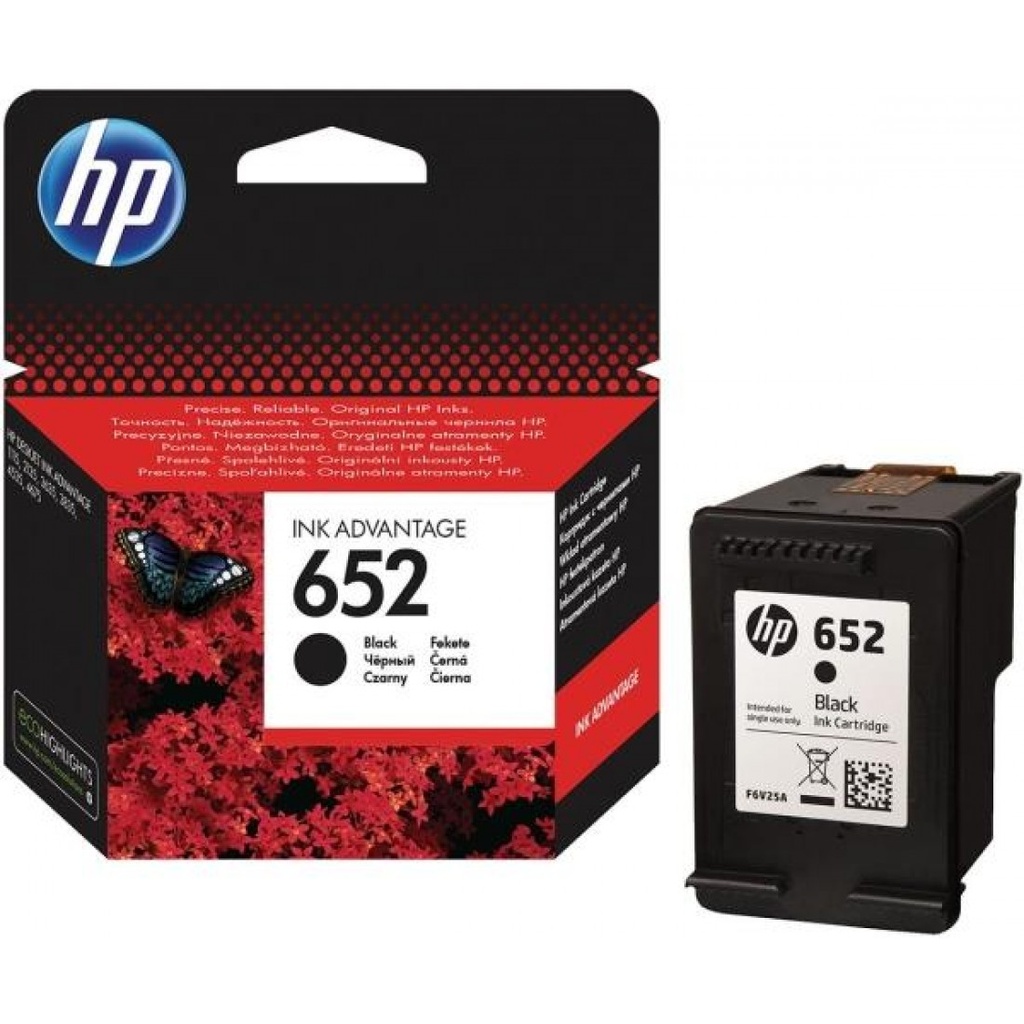 HP 652 Black Original Ink Advantage Cartridge (F6V25AE)