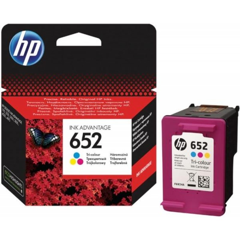 HP 652 Tri-color Original Ink Advantage Cartridge (F6V24AE)