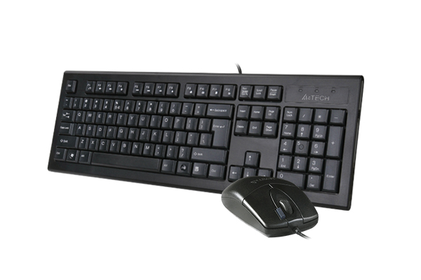 A4 Tech Wired Keyboard Mouse Combo 1000dpi KR-8520D