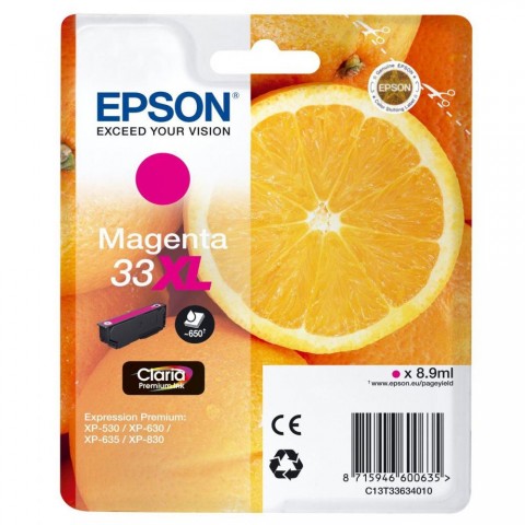 Epson 33XL Magenta Original Ink Cartridge (C13T33634012)