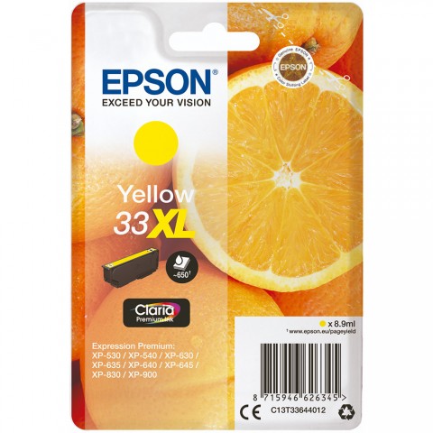 Epson 33XL Yellow Original Ink Cartridge (C13T33644012)
